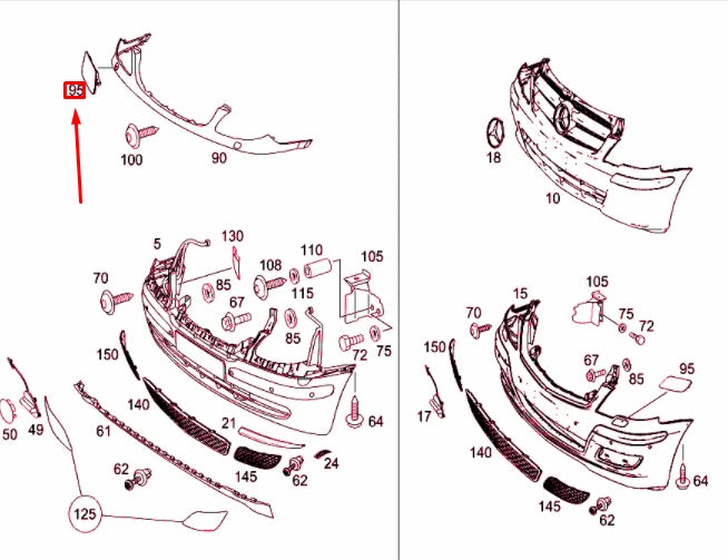 NEW MB VITO W639 RIGHT HEADLIGHT WASHER WIPER COVER CAP A63986901089999