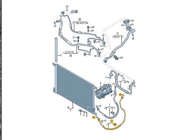 NEW VOLKSWAGEN TOUAREG CR A/C AIR CON REFRIGERANT HOSE LINE 4M0816741DB
