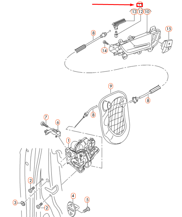 NEW AUDI A4 B8 RIGHT FRONT DOOR INNER ACTUATOR RHD 8K0837020GAZ3 ORIGINAL