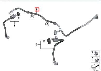 NEW BMW M5 F10 FUEL TANK BREATHER LINE 13907847238 ORIGINAL