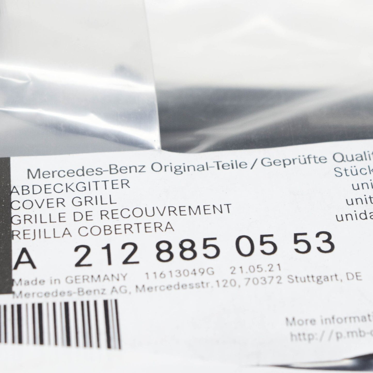 NEW MB E W212 AMG FRONT BUMPER LEFT GRILLE A2128850553 ORIGINAL