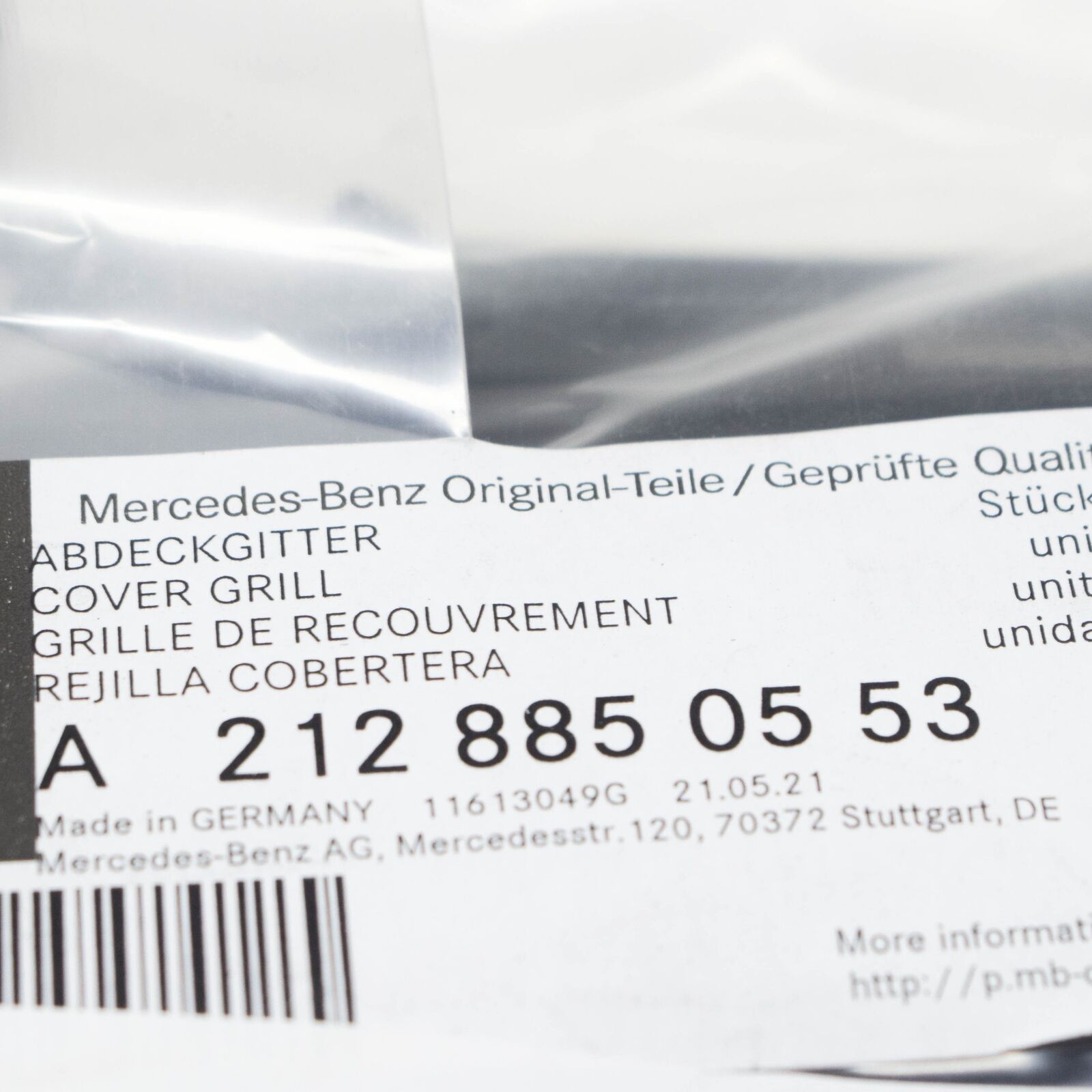 NEW MB E W212 AMG FRONT BUMPER LEFT GRILLE A2128850553 ORIGINAL