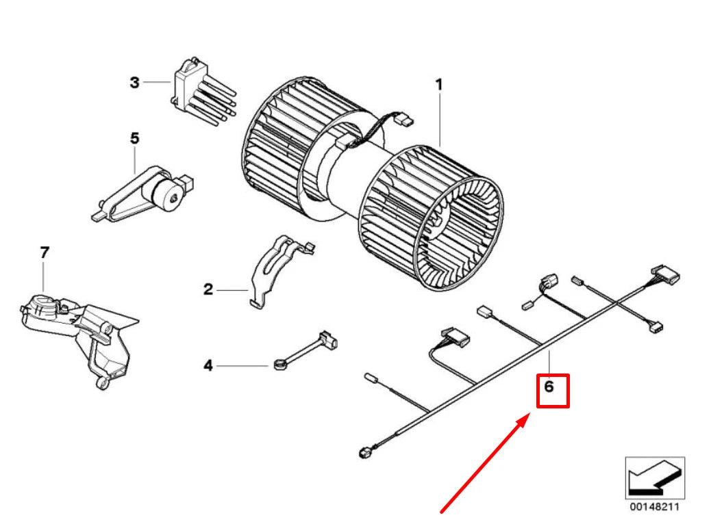 NEW BMW 3 E46 BLOWER MOTOR RESISTOR WIRING HARNES 6910086 61126910086 ORIGINAL