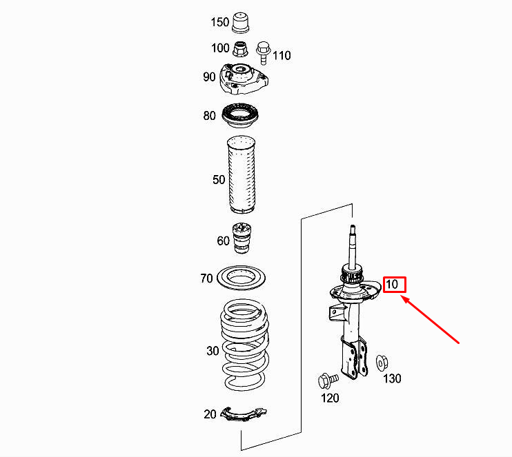 new mercedes-benz a w176 front left shock absorber a1763235300 original