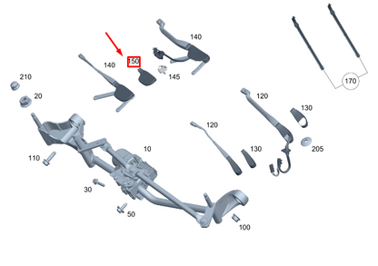 new mercedes-benz gle w167 front left wiper arm cover rhd a1678240700 original
