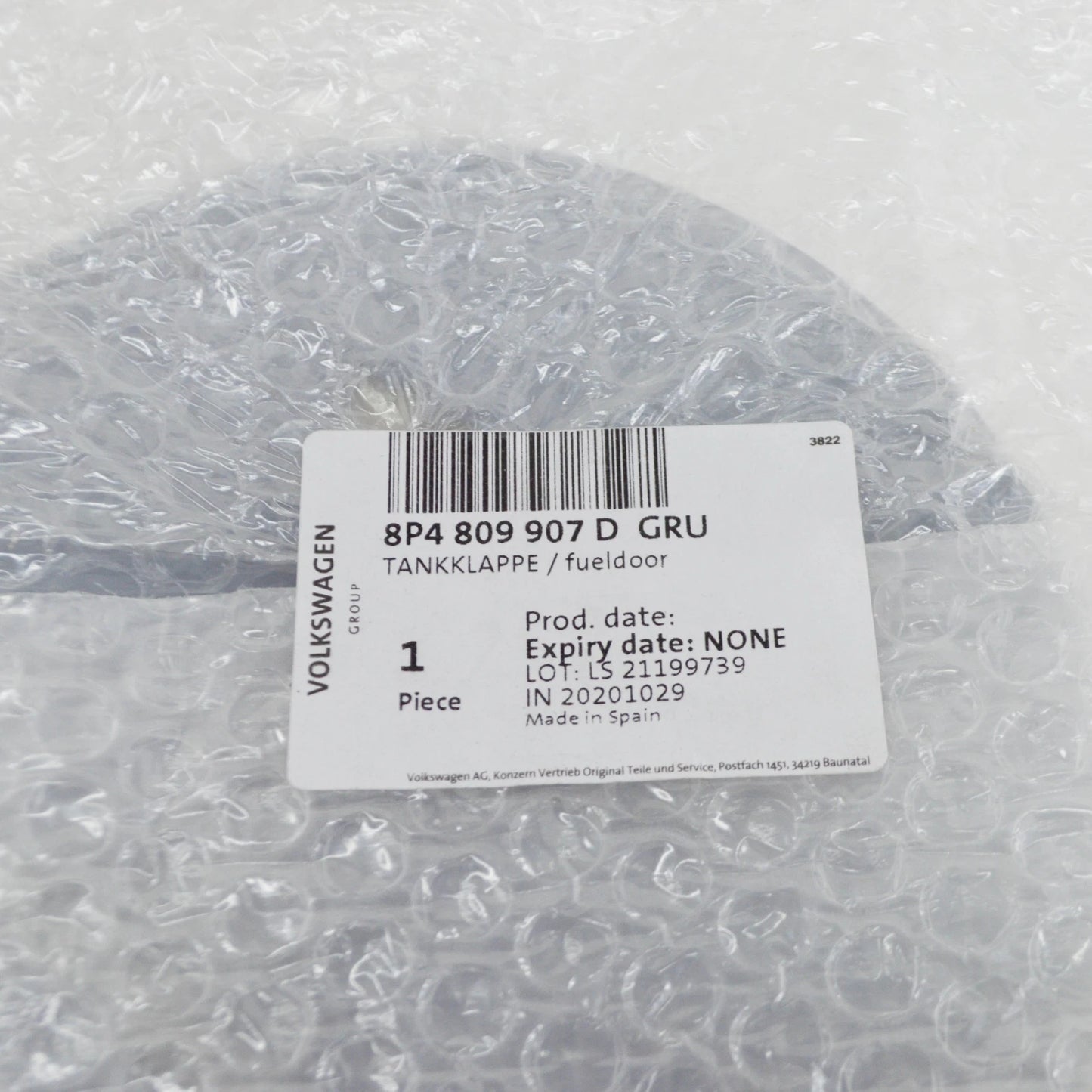 NEW AUDI A3 SPORTBACK 8P FUEL FILLER FLAP 8P4809907DGRU ORIGINAL