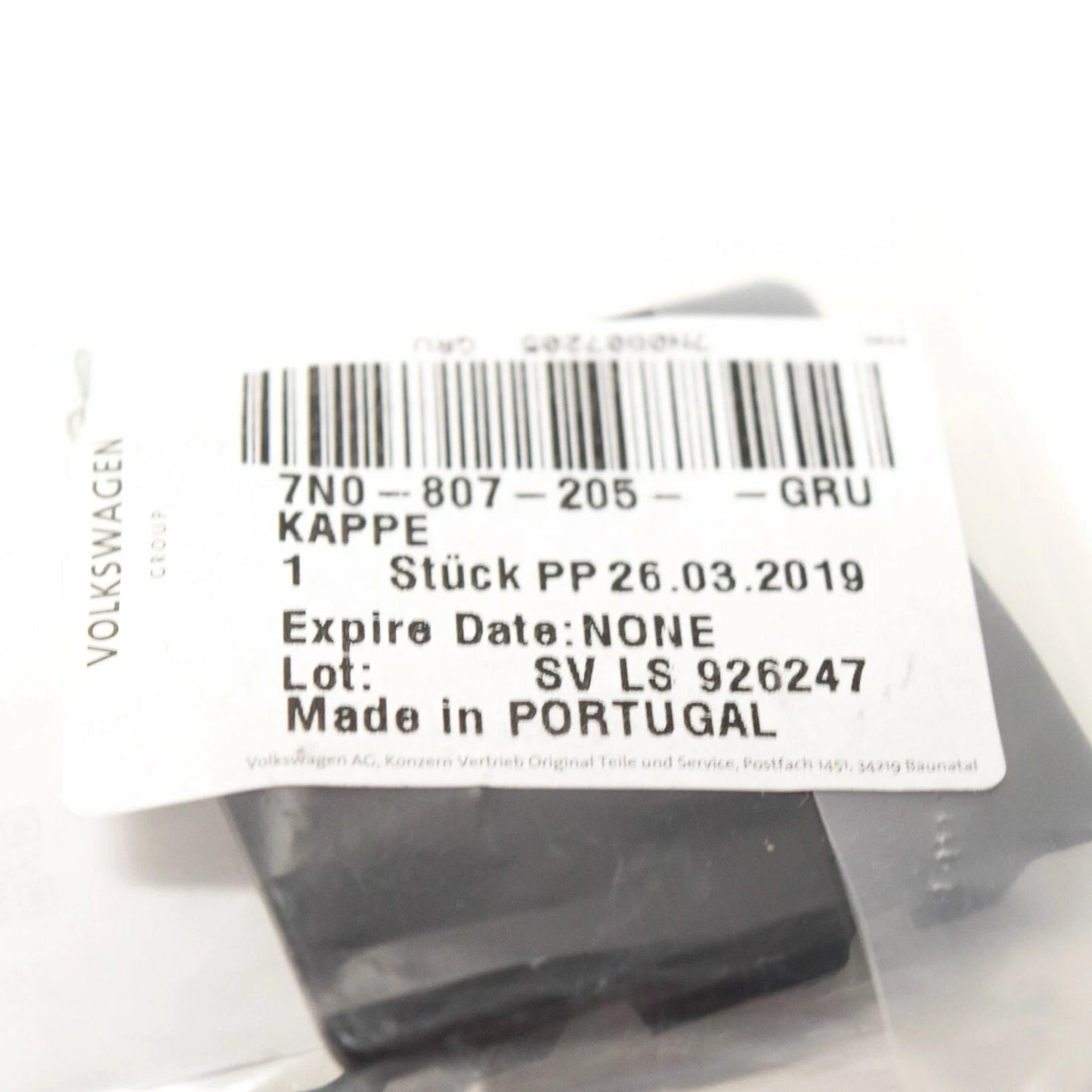 NEW VOLKSWAGEN SHARAN 7N FRONT BUMPER TOW HOOK EYE COVER 7N0807205GRU