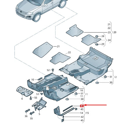 NEW VW TOUAREG 7P MK2 FRONT SILL TRIM STRIP COVER 7P0853656NX1