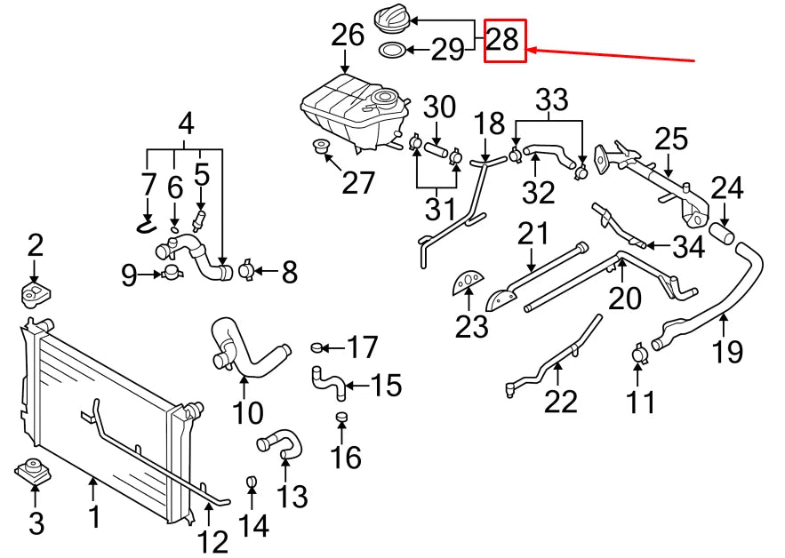 NEW VW PHAETON 3D COOLANT EXPANSION TANK CAP 3D0121321B
