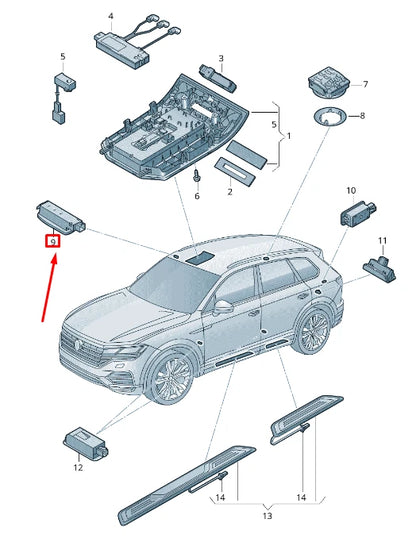 NEW VOLKSWAGEN ARTEON 3H7 SUN VISOR INTERIOR LIGHTING 3G0947109A4PK