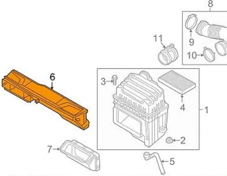 NEW VOLKSWAGEN ATLAS CROSS SPORT ENGINE AIR INTAKE TUBE DUCT 3QF129254A ORIGINAL