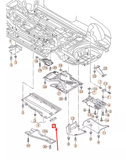 NEW AUDI A4 B8 RIGHT UNDERBODY HEEL PLATE SPOILER TRIM 8K0825212B ORIGINAL