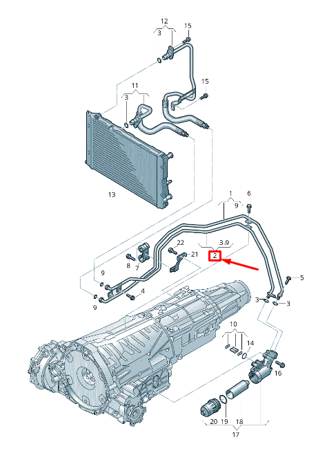 new audi a4 b8 air conditioning oil pressure line 8k0317818ef original