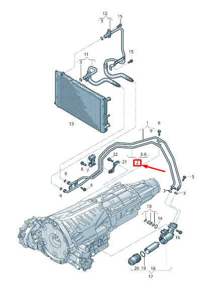new audi a4 b8 air conditioning oil pressure line 8k0317818ef original