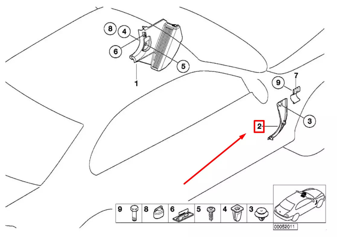 NEW BMW 3 E46 FRONT RIGHT LATERAL TRIM PANEL 51438213946 8213946 ORIGINAL