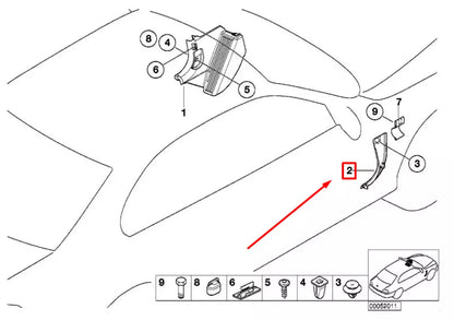 NEW BMW 3 E46 FRONT RIGHT LATERAL TRIM PANEL 51438213946 8213946 ORIGINAL