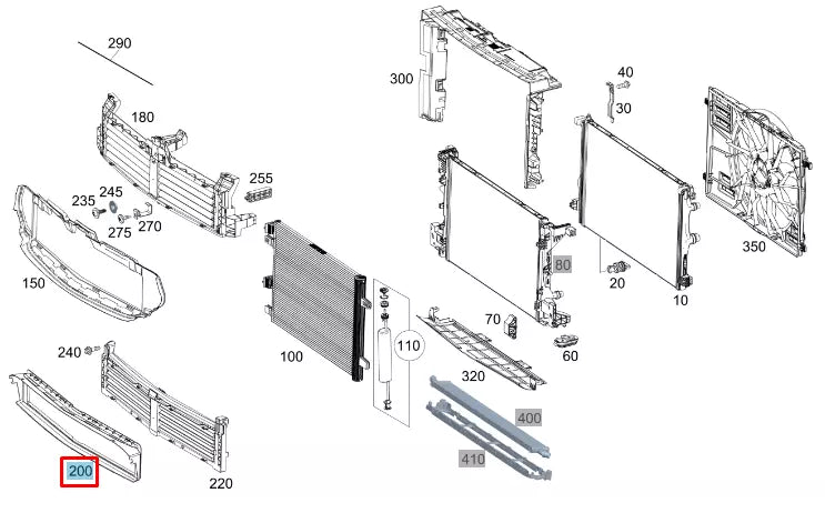 NEW MERCEDES-BENZ GLB X247 RADIATOR LOWER AIR DUCT A2478851703 ORIGINAL