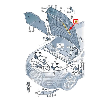 NEW AUDI Q8 4MN FRONT BONNET HOOD IMPACT PROTECTION LEFT 4M8823125 ORIGINAL