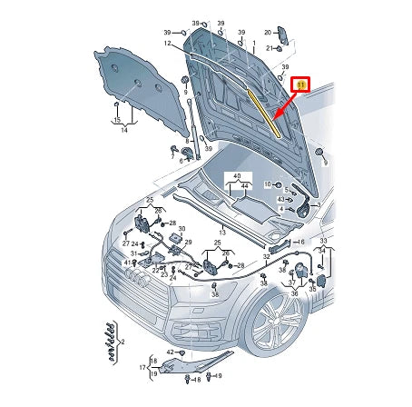 NEW AUDI Q8 4MN FRONT BONNET HOOD IMPACT PROTECTION LEFT 4M8823125 ORIGINAL