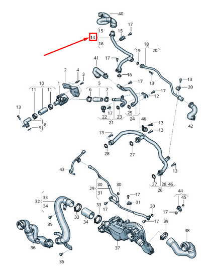 new audi q7 4m engine coolant pipe 0p2121075e original