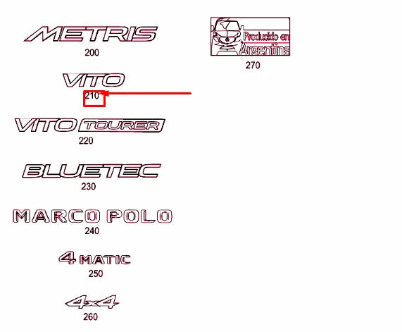 NEW MERCEDES-BENZ VITO W447 REAR PANEL DOOR BADGE A4478171514 ORIGINAL