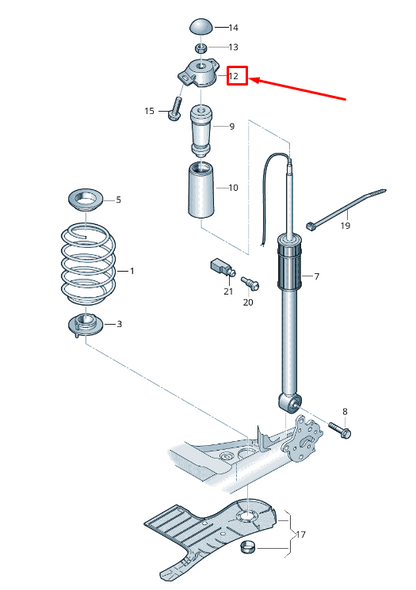 new skoda kamiq rear upper shock absorber bearing 2q0513353 original