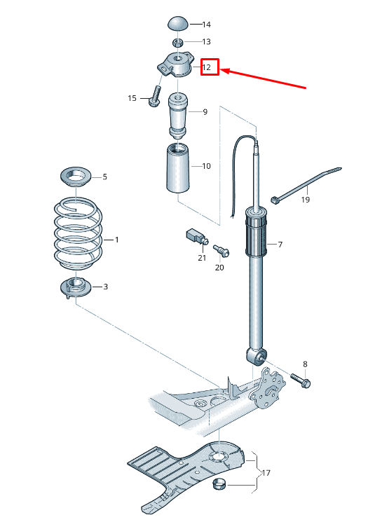new skoda kamiq rear upper shock absorber bearing 2q0513353 original