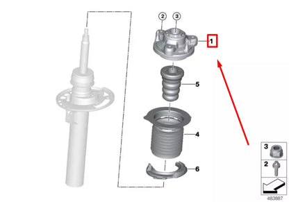 NEW BMW X3 G01 FRONT UPPER STRUT MOUNT 6888324 31306888324 ORIGINAL