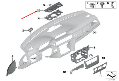 NEW BMW 3 E90 CENTER SPEAKER SINGLE SCOOP COVER 51457123749 7123749