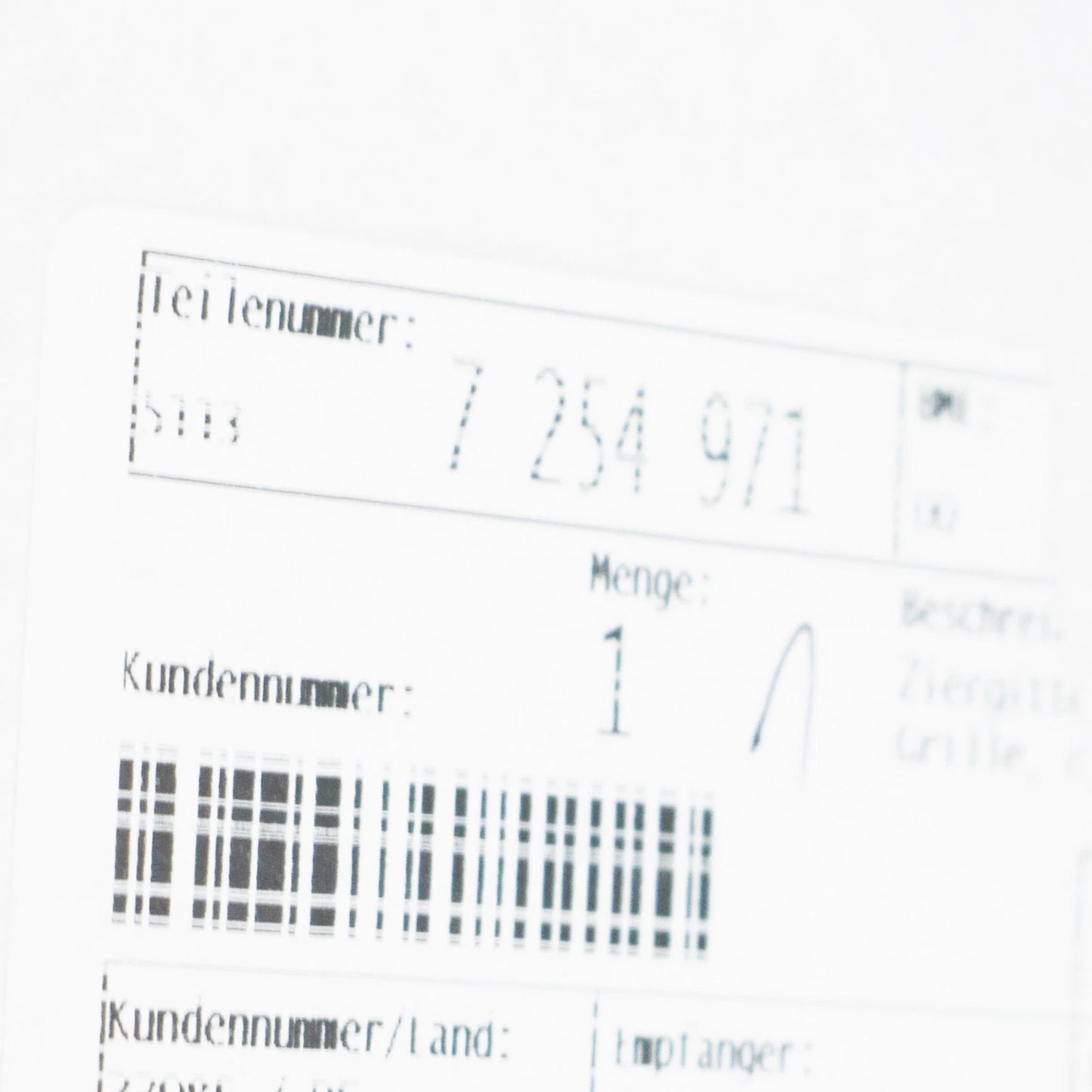 NEW BMW 3 COUPE E92 FRONT RADIATOR LEFT BLACK CHROME GRILLE 51137254971 ORIGINAL