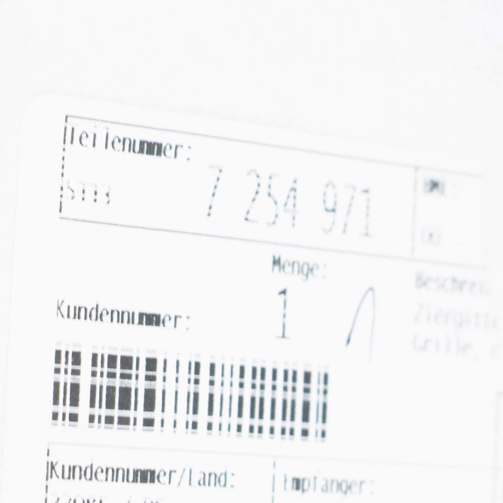 NEW BMW 3 COUPE E92 FRONT RADIATOR LEFT BLACK CHROME GRILLE 51137254971 ORIGINAL