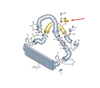 NEW VW TRANSPORTER VI T6 CHARGE AIR COOLER PRESSURE PIPE 7E0145762C
