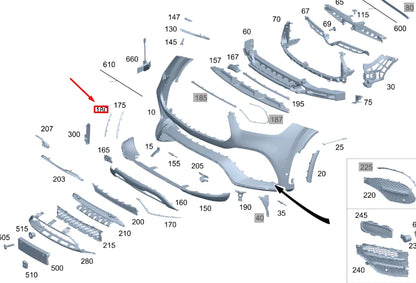 NEW MERCEDES-BENZ GLE W167 FRONT LEFT BUMPER TRIM MOLDING A1678854905 ORIGINAL