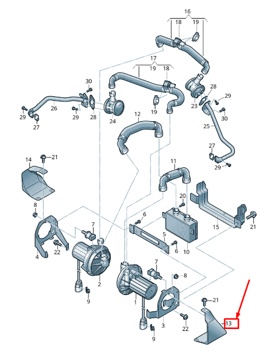 new audi a8 4h secondary air pump heat shield 4h0131783d original