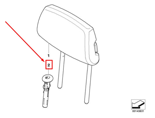 NEW BMW 3 E90 REAR SEAT LOCKING HEAD RESTRAINT GUIDE 52207142270 7142270