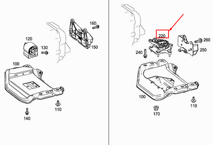 new mercedes-benz s w222 rear transmission mount a2222404600 original