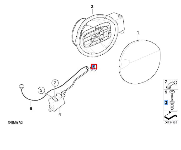 NEW BMW 1 E81 FILL IN FLAP RUBBER GROMMET 51257075026 ORIGINAL