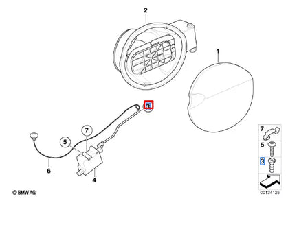 NEW BMW 1 E81 FILL IN FLAP RUBBER GROMMET 51257075026 ORIGINAL