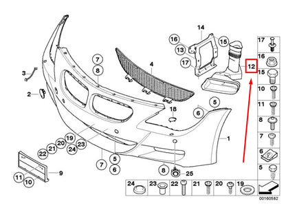 NEW BMW 6 E63 FRONT LEFT BRAKE AIR DUCT 7898199 51117898199 ORIGINAL