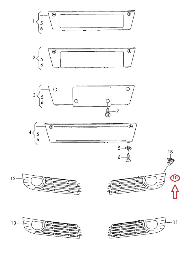 NEW AUDI A8 4E FRONT BUMPER LEFT GOG LIGHT GRILL 4E0807679K ORIGINAL