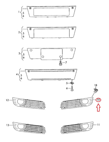 NEW AUDI A8 4E FRONT BUMPER LEFT GOG LIGHT GRILL 4E0807679K ORIGINAL