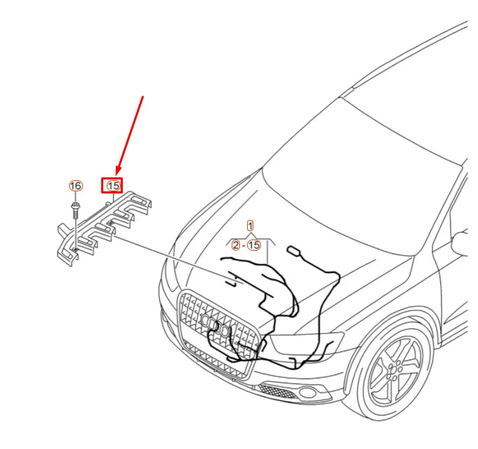NEW AUDI RS Q3 8U IGNITION COIL CABLE GUIDE 07K971824F ORIGINAL