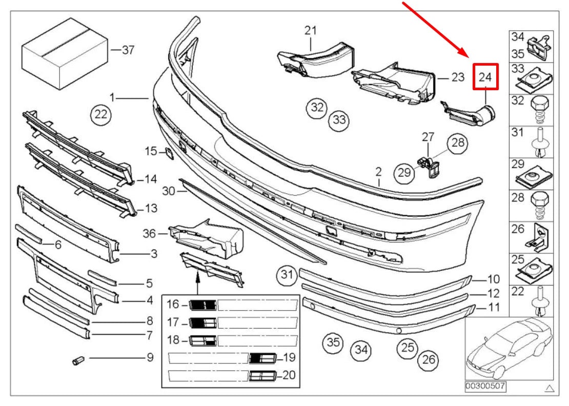 NEW BMW 5 E39 ALTERNATOR AIR DUCT 8160855 51118160855 ORIGINAL