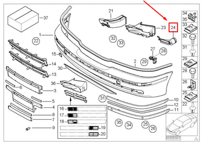 NEW BMW 5 E39 ALTERNATOR AIR DUCT 8160855 51118160855 ORIGINAL