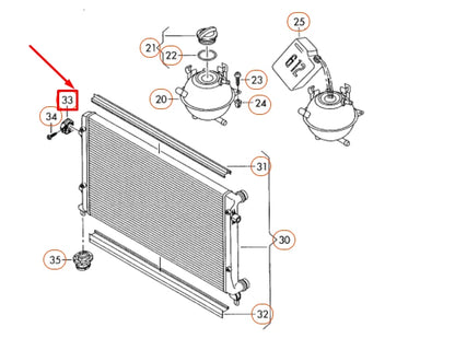 NEW VOLKSWAGEN BEETLE A5 UPPER RADIATOR BRACKET MOUNT 1K0121367M ORIGINAL