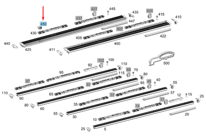 new mb vito w447 seat mounting inner cover rail a44768404229051 original