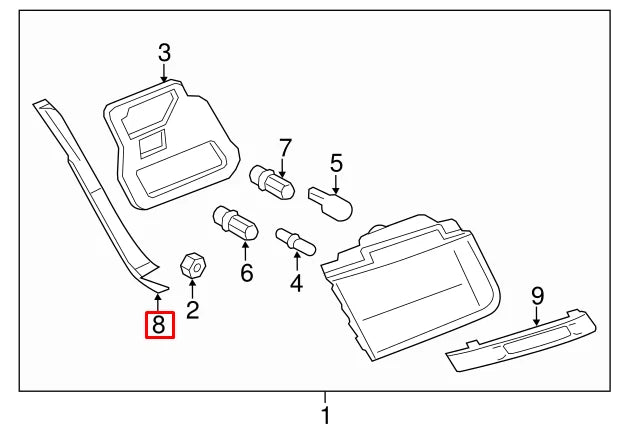 NEW BMW 7 F01 REAR RIGHT TAILLIGHT TRUNK FINISHER 63217206390 ORIGINAL