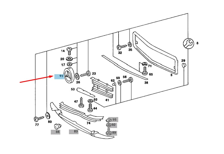 NEW MERCEDES-BENZ SL R107 RADIATOR GRILLE MERCEDES STAR A1078800386 ORIGINAL