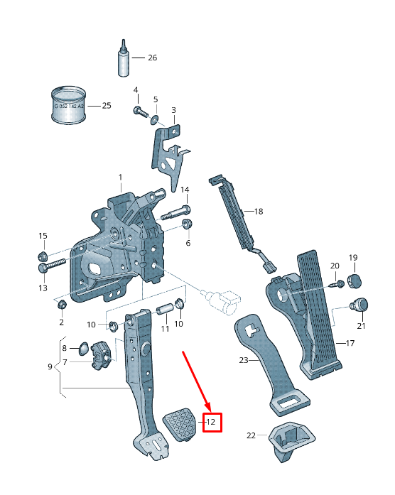 new audi a3 sportback 8p brake pedal cap 1k07211314j4 original