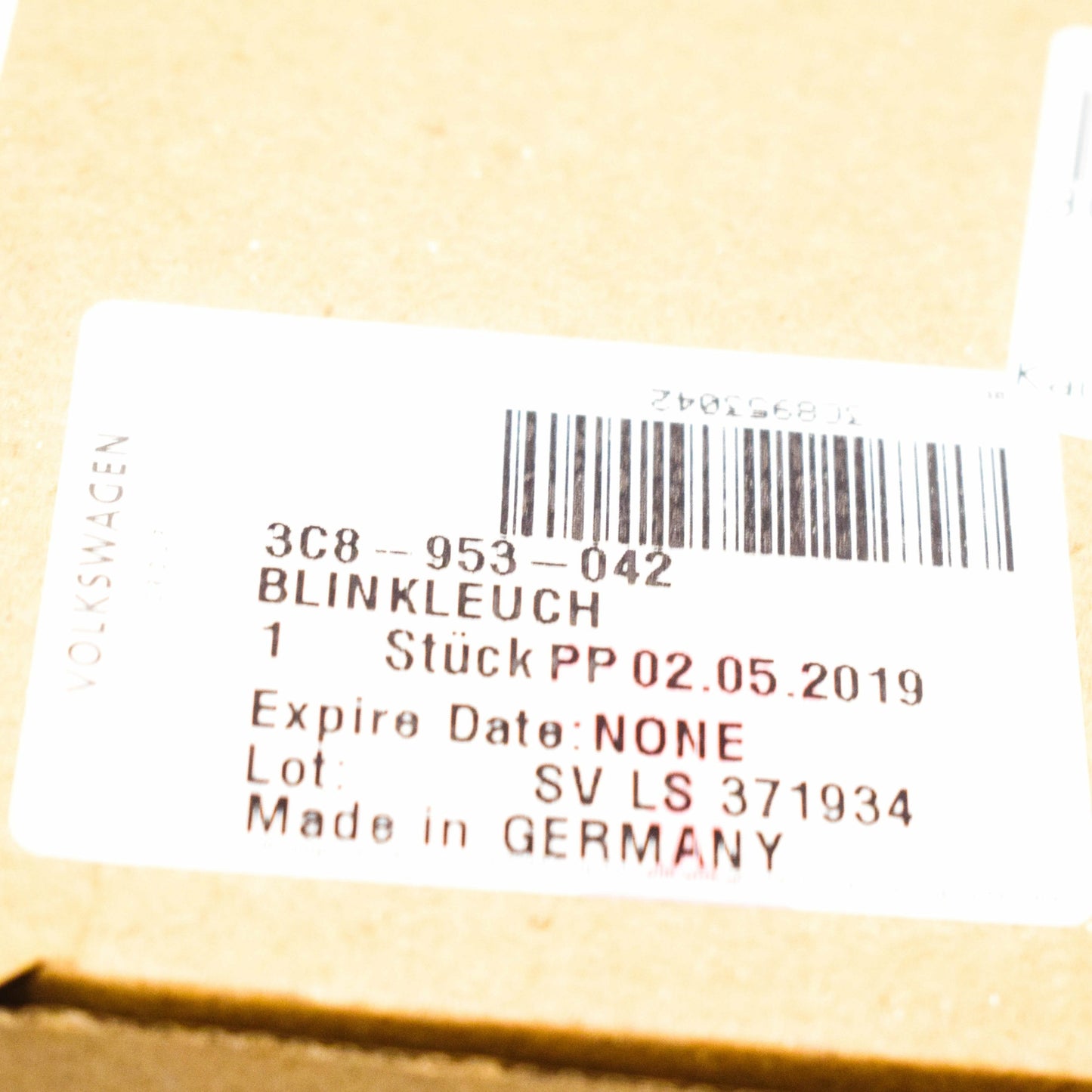 NEW VOLKSWAGEN PASSAT CC A6 FRONT BUMPER RIGHT TURN INDICATOR 3C8953042 ORIGINAL